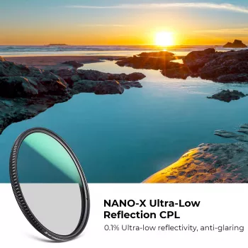 K&F Concept Nano-X Ultra-Low Reflection Circular Polarizer Filter 62mm