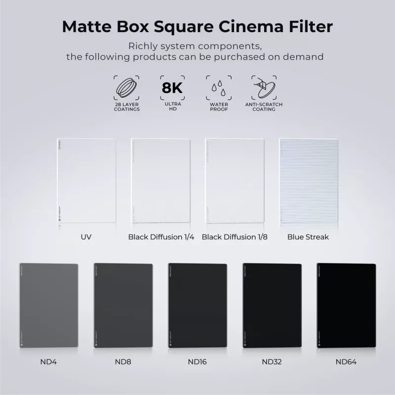 K&F Concept Black Diffusion 1/8 Filter 4x5.65 inch für Matte Box