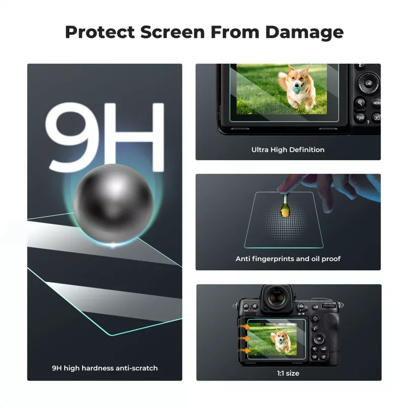 KF 6er-Pack 9H gehärtetes Glas Display-Schutzfolie für Nikon Z9 Z8