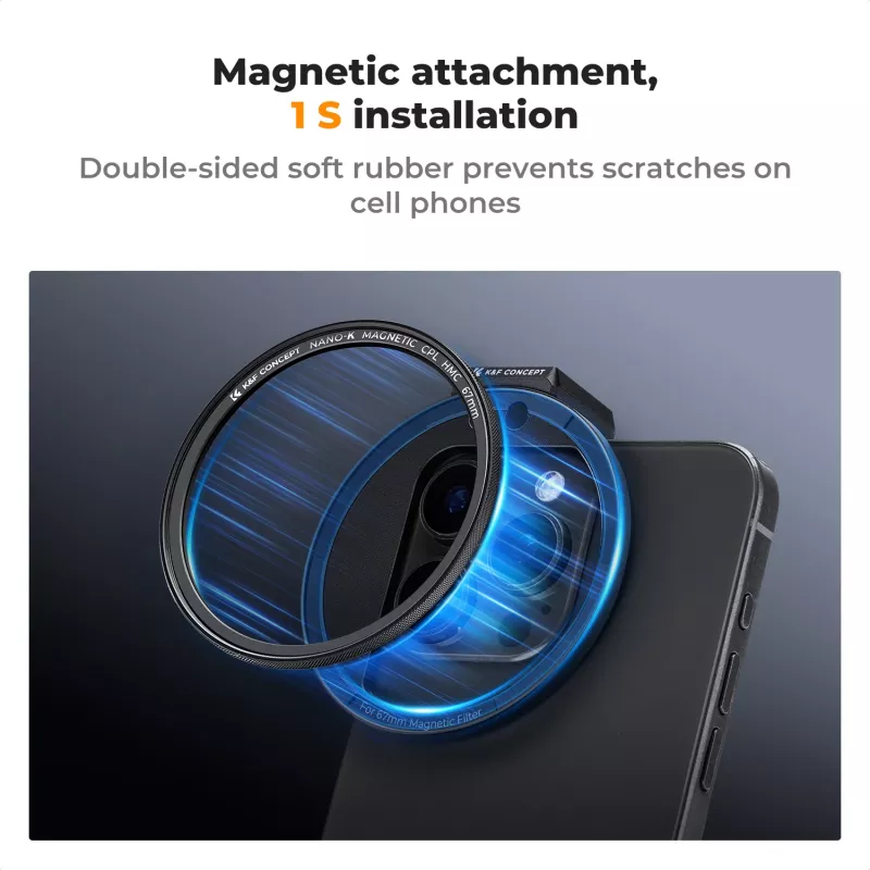 K&F Concept 67mm Zirkularpolarisationsfilter CPL HMC für Smartphone