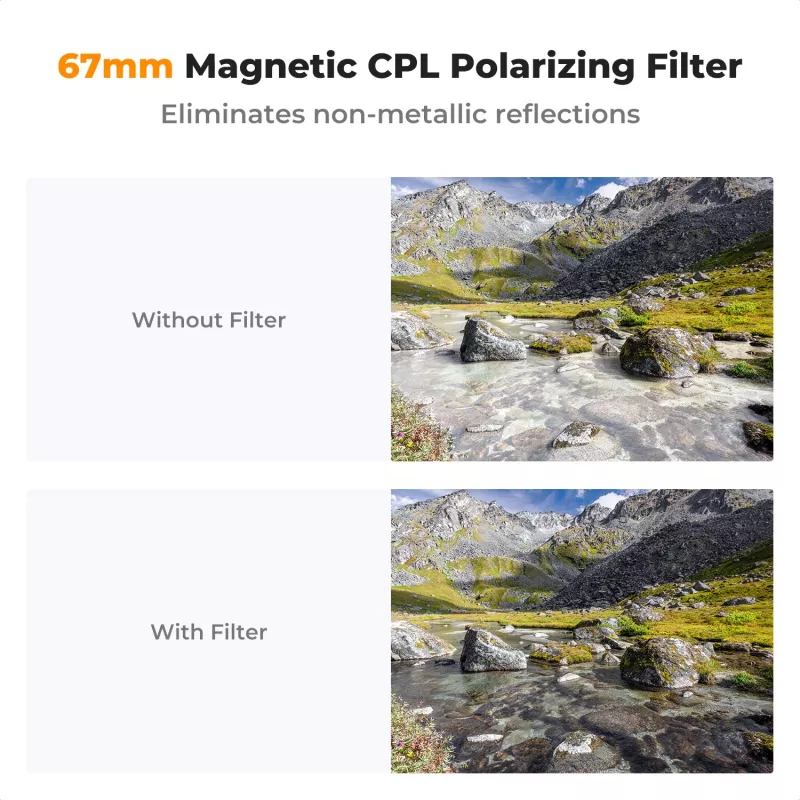 K&F Concept 67mm Zirkularpolarisationsfilter CPL HMC für Smartphone