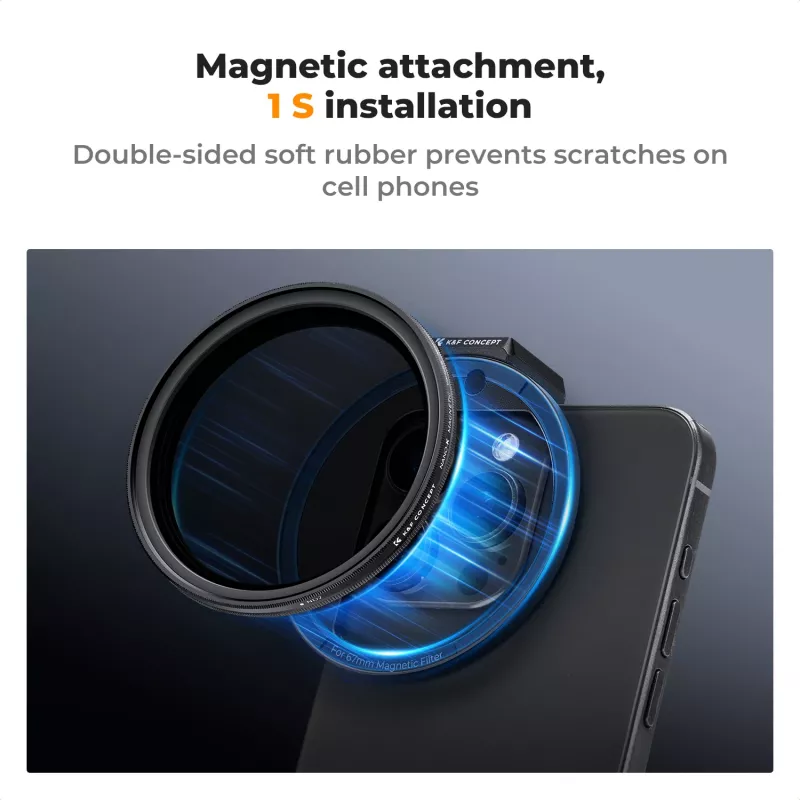 K&F Concept Magnetic Filter Clip für Smartphones 67mm Schwarz KF01.2675