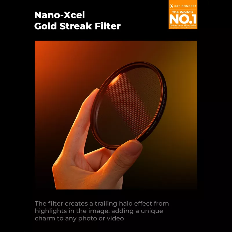 K&F Concept Nano-X Gold Streak Anamorphic Effect Filter 82mm