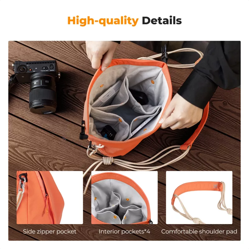 K&F Concept Crossbody Sling Bag 5L Orange für Kamera und Smartphone
