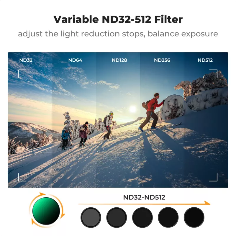 KF Concept Nano-X Variable ND Filter ND32-512 Grau für DJI Osmo Action 3/4/5 Pro