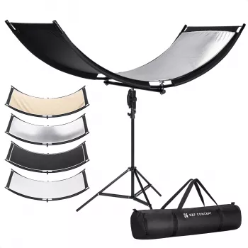 K&F Concept U-Shape 4-in-1 Curved Reflector 180x60cm mit Lichtstativ und Tragetasche