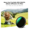 K&F Concept 67mm 3-in-1 Hybrid Filter Fader ND2-32 + CPL + Black Diffusion 1/4