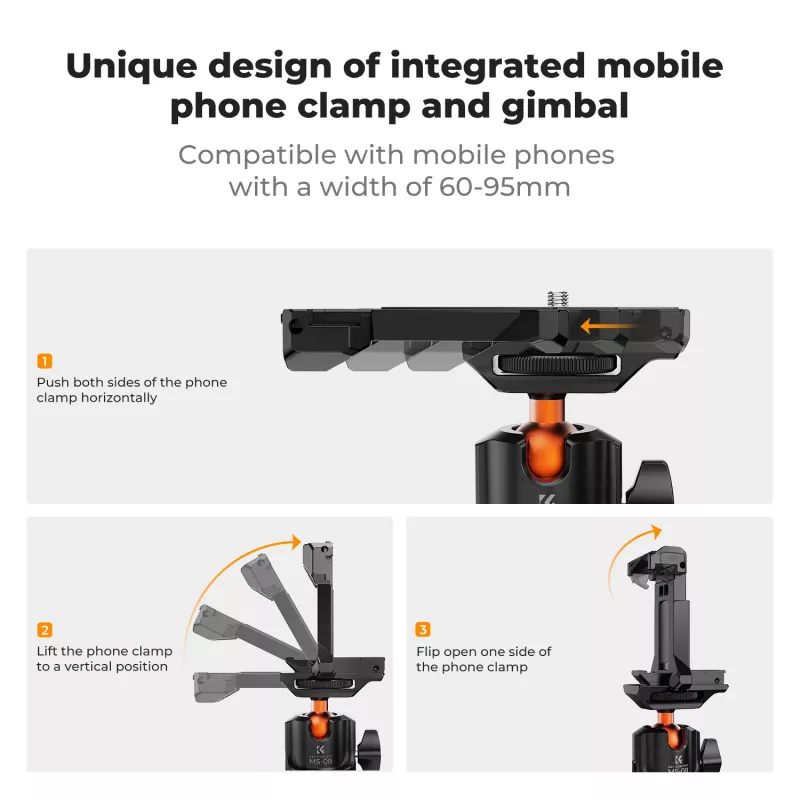 KF 3D-Kugelkopf Magnetstativhalterung für GoPro Smartphone Kamera mit 1/4 Zoll Gewinde KF31.156 Schwarz