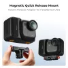 KF Magnetic Quick Release Mount für GoPro und 1/4 Zoll Schraube, für Insta360 Go Ultra, Schwarz