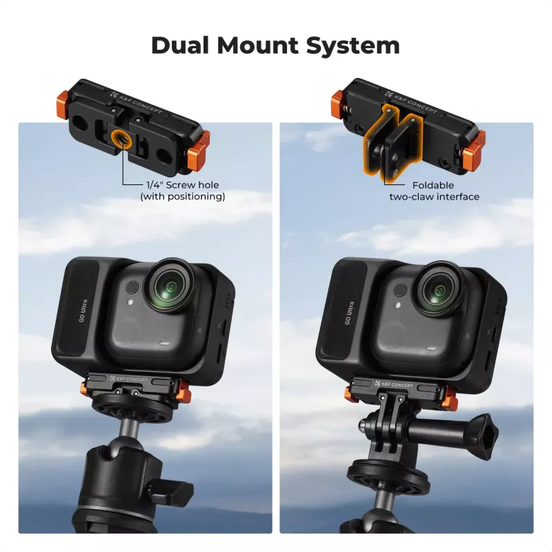 KF Magnetic Quick Release Mount für GoPro und 1/4 Zoll Schraube, für Insta360 Go Ultra, Schwarz