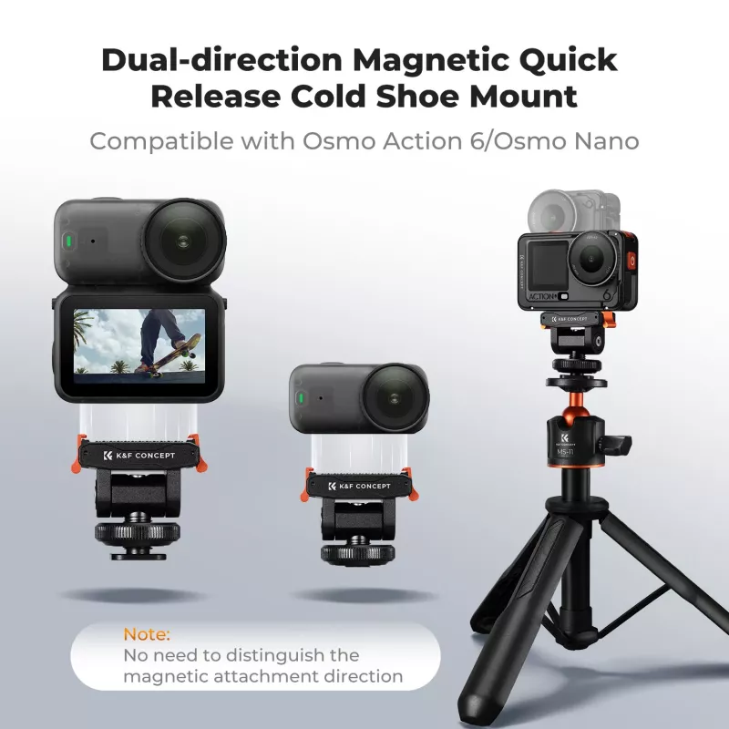 Magnetischer Schnellwechsel-Halter für DJI Osmo Action 6 / Nano / 1/4 Zoll Gewinde + ISO / Kf12.0035