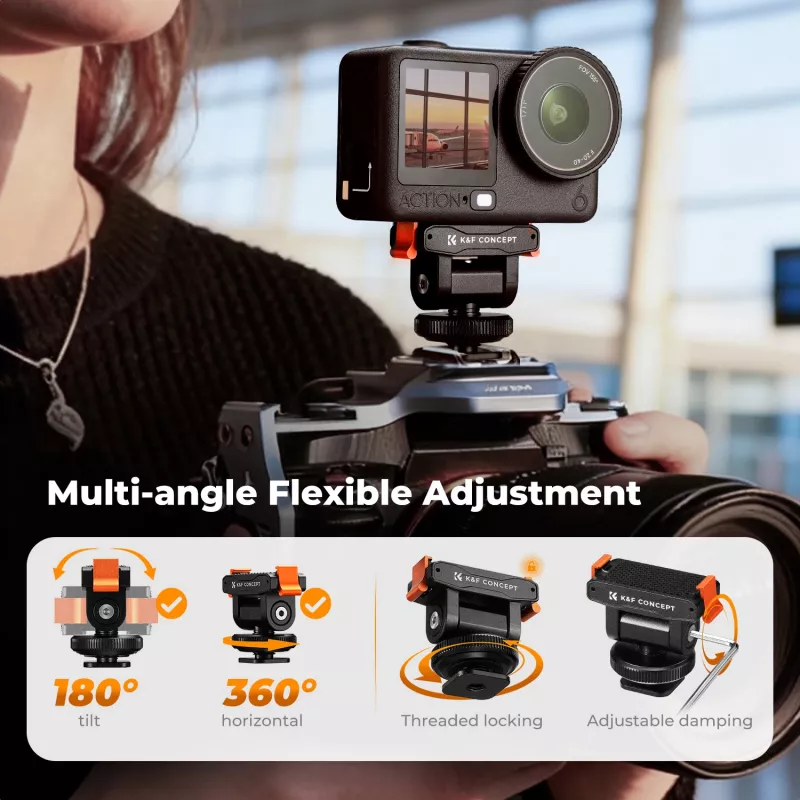 Magnetischer Schnellwechsel-Halter für DJI Osmo Action 6 / Nano / 1/4 Zoll Gewinde + ISO / Kf12.0035