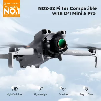 K&F Variable ND Filter ND2-ND32 für DJI Mini 5 Pro Drohne, AGC-Glas