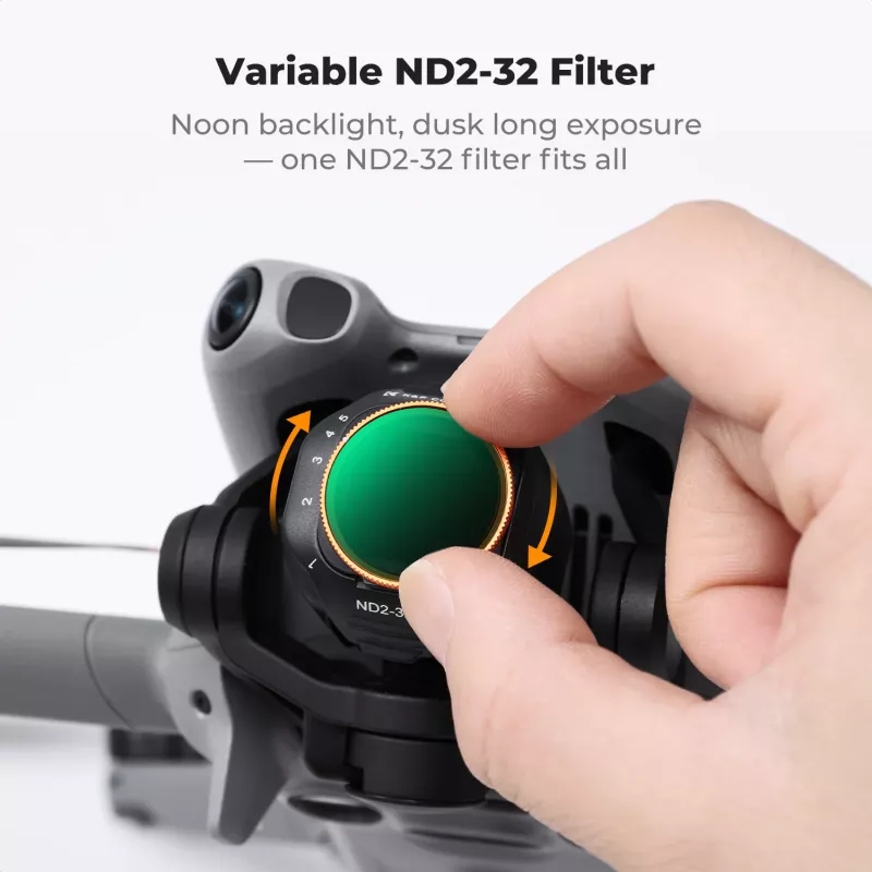 K&F Variable ND Filter ND2-ND32 für DJI Mini 5 Pro Drohne, AGC-Glas