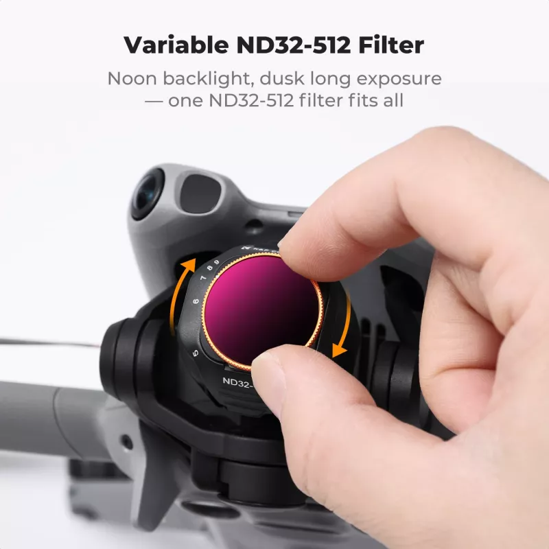 K&F Variable ND Filter ND32-ND512 für DJI Mini 5 Pro Drohne, AGC-Glas, KF02.0004