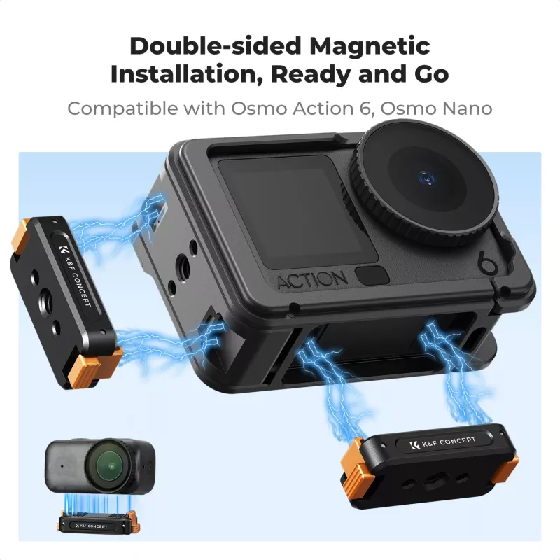 Magnetische Schnellwechselhalterung mit 1/4 Zoll Gewinde für DJI Osmo Action 6 / Nano / Kf12.0028
