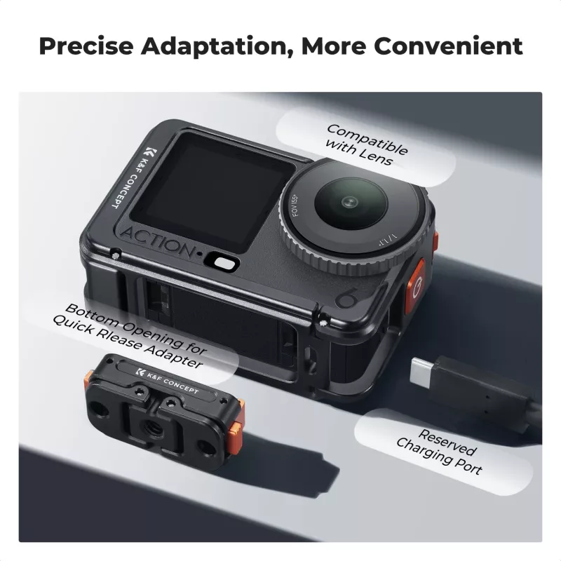 KF Rahmenhalterung Kamera-Cage für DJI Osmo Action 6, Metall, Schwarz, KF12.0026