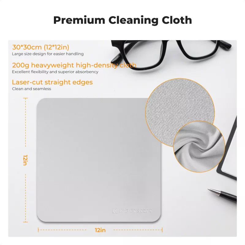 KF Mikrofasertuch 30x30cm 200gsm 3er-Pack für Optik, Kameraobjektive, Bildschirme