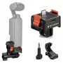 KF Schnellspannadapter mit USB-C-Ladefunktion für DJI Osmo Pocket 3/4, GoPro-Halterung, 1/4 Zoll Gewinde, Schwarz