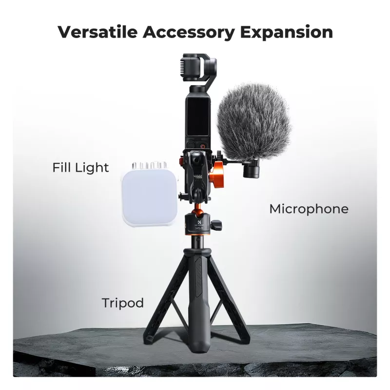 KF Mount Adapter Protective Frame für DJI Osmo Pocket 3 / 4 mit GoPro-Halterung und 1/4 inch-Stativgewinde - Schwarz