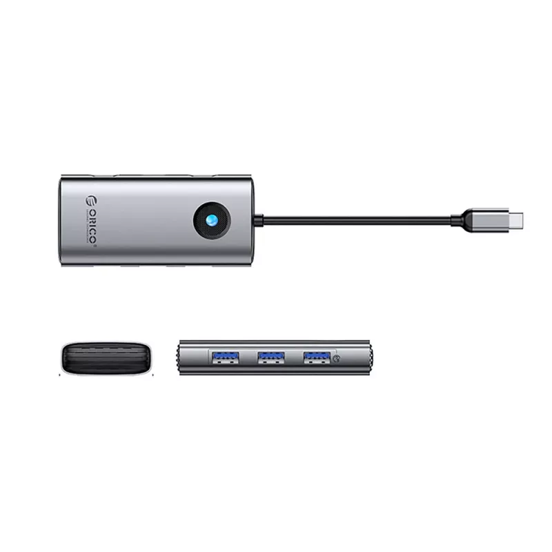 ORICO PW11-6P USB-C Hub 6-in-1 Docking Station mit 3x USB-A 3.0, 1x USB-C 2.0, 1x HDMI, Grau