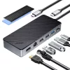 ORICO OM28PR-G2 USB-C Dockingstation mit M.2-SSD-Gehäuse, 1x USB-A 3.2, 1x USB-C 3.2, 2x USB-A 2.0, 1x HDMI, 1x Ethernet - Schwarz