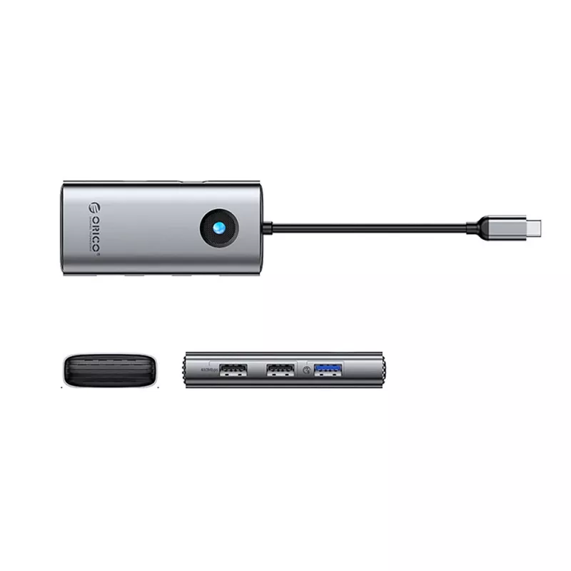 ORICO PW11-5P USB-C Hub Docking Station 1x USB-A 3.0 + 2x USB-A 2.0 + 1x USB-C PD + 1x HDMI - Grau