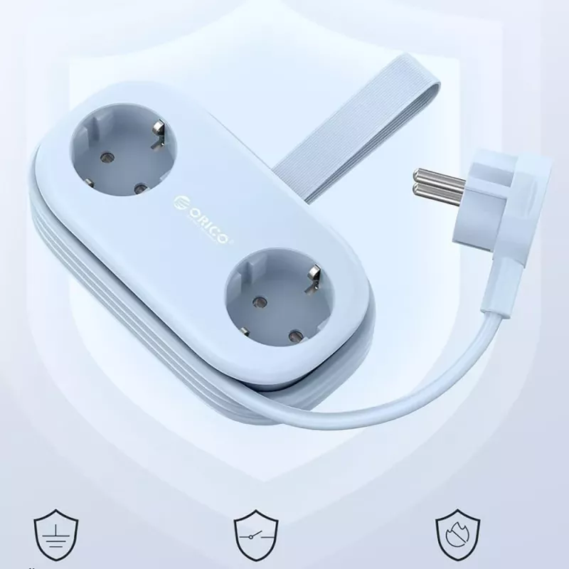 ORICO AP3 20W GaN Power Strip 5-in-1, 2x AC + 2x USB-A + 1x USB-C, Blau