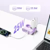 ORICO PDC25 25W 6-in-1 Steckdosenleiste mit 2 AC-Steckdosen, 2 USB-A und 2 USB-C Anschlüssen - Lila
