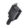 ORICO Twin Reach 45W USB-A + USB-C Auto-Ladegerät mit zwei einziehbaren USB-C-Kabeln - Schwarz