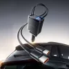 ORICO Twin Reach 45W USB-A + USB-C Auto-Ladegerät mit zwei einziehbaren USB-C-Kabeln - Schwarz