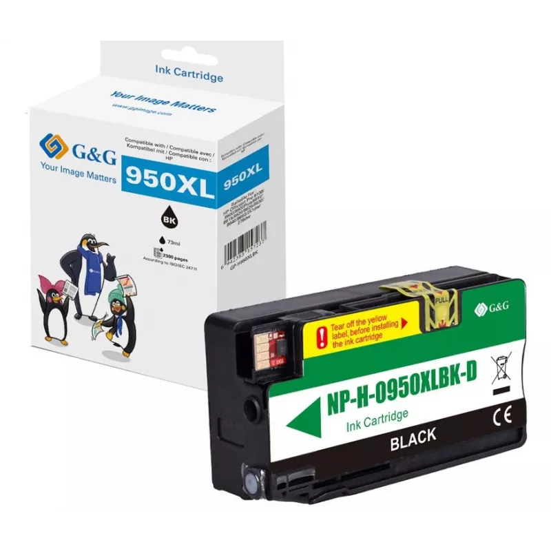 G&G Ninestar Kompatible Tintenpatrone HP 950XL Schwarz