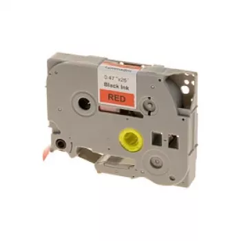 G&G BB-B-G-431 Etikettenband kompatibel mit Brother TZe-431, rotes Band/schwarzer Druck, 12mm x 8m, laminiertes PET