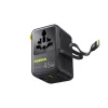 Baseus PicoGo AG11 45W 6-in-1 Universal Travel Adapter with Retractable USB-C Cable - Black