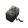 Baseus PicoGo AG11 45W 6-in-1 Universal Travel Adapter with Retractable USB-C Cable - Black