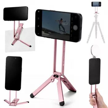 KF 3-in-1 Magnetischer Telefonhalter Stativ Handgriff Tischständer für iPhone MagSafe Pink