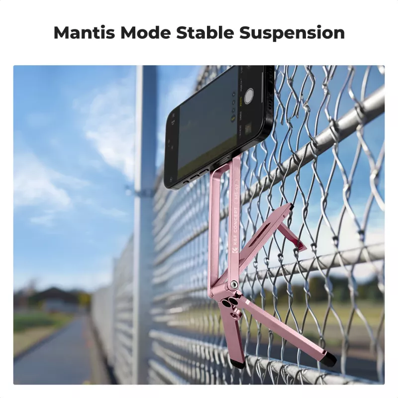 KF 3-in-1 Magnetischer Telefonhalter Stativ Handgriff Tischständer für iPhone MagSafe Pink