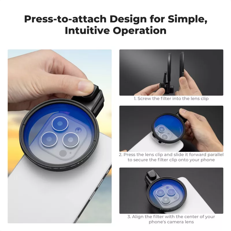 K&F Concept Smartphone Filter Clip 67mm Schwarz