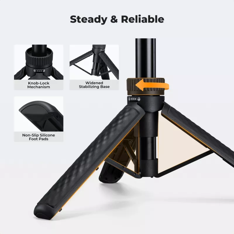 KF Mini-Stativ & Selfie-Stick 65 cm 360°-Kopf Telefonhalter KF09.180S1 Schwarz