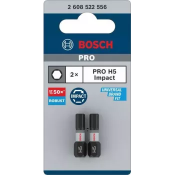 Bosch Professional Impact Control Hex Impact Bit H5 2er-Set (2608522556)