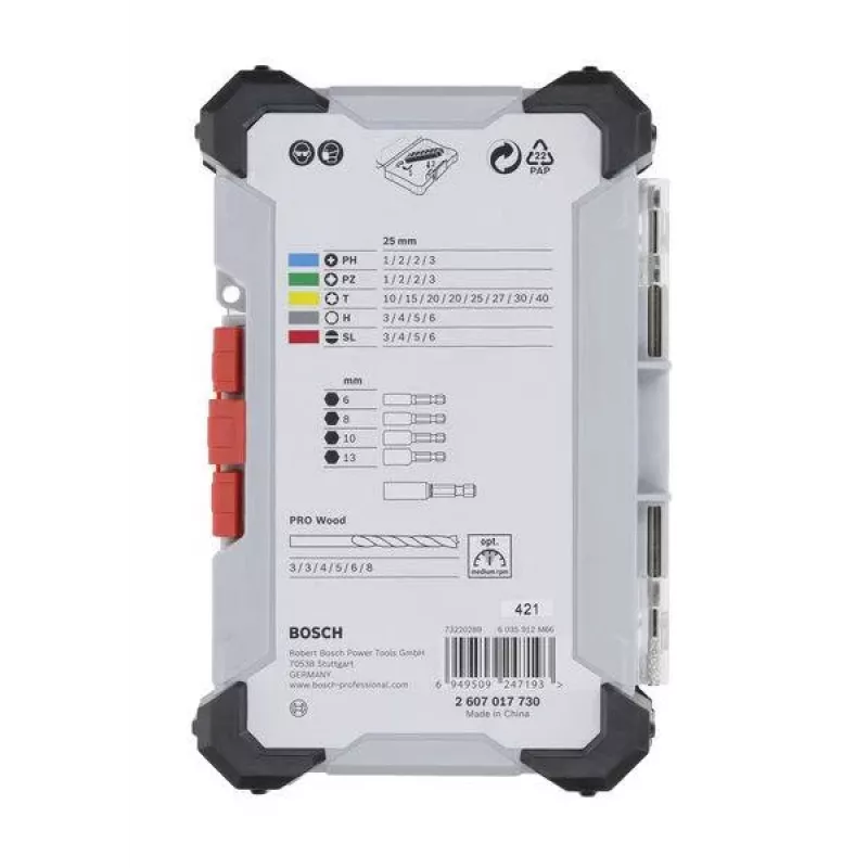 Bosch Extra Hard and PRO Wood Bohrer- und Bit-Set 35-teilig (2607017730)