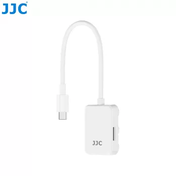 JJC PDB-UC USB-C Micro SD Kartenleser mit 2x USB-C Anschlüssen, Space Gray