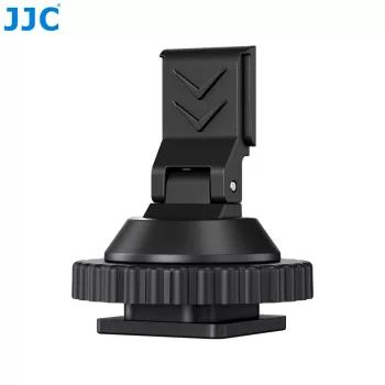 JJC HC-DMN Hot Shoe auf 1/4 inch-20 Gewindeadapter für Mikrofonhalterung, Schwarz