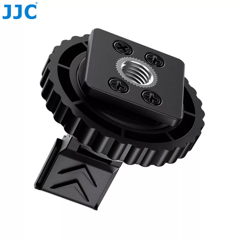 JJC HC-DMN Hot Shoe auf 1/4 inch-20 Gewindeadapter für Mikrofonhalterung, Schwarz