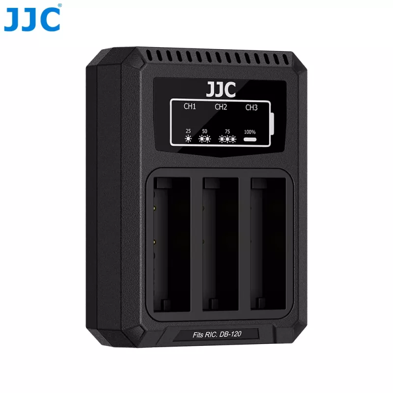 JJC Triple USB Battery Charger für Ricoh DB-120 (3 Slots) - DCH-DB120TC