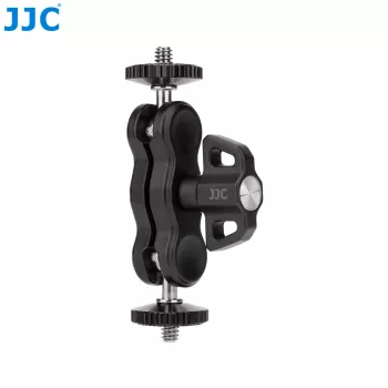 JJC MFC-B Magic Arm Flexible Gooseneck Mount mit Klemme für Monitorlampe, 2x 1/4 inch-Schraube, Schwarz