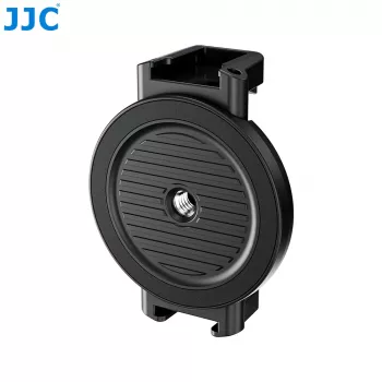 JJC MS-SPC1 Schwarzer Magnetischer Handyhalter mit 1/4 inch-Gewinde und 2 Kaltgeräteschuhhalterungen für iPhone MagSafe
