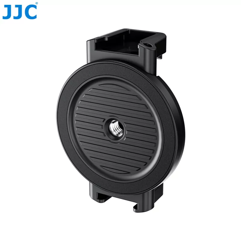 JJC MS-SPC1 Schwarzer Magnetischer Handyhalter mit 1/4 inch-Gewinde und 2 Kaltgeräteschuhhalterungen für iPhone MagSafe