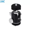 JJC BH-SM1 3D Mini-Kugelkopf aus Aluminiumlegierung mit 3 Kaltgeräteschuhen, 1/4 inch-Schraube, Schwarz