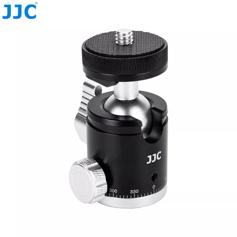 JJC BH-CM1 3D Aluminium-Kugelkopf mit 1/4 inch-Gewinde und Skala für Kamera